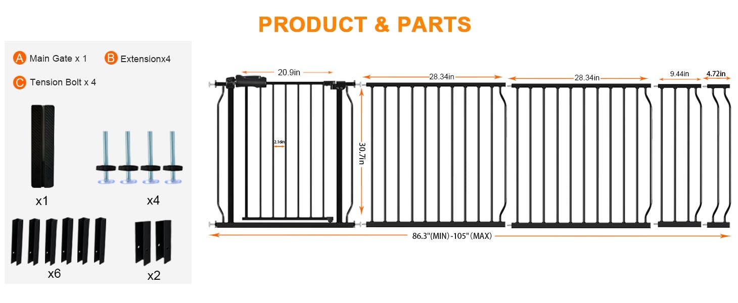 HOOOEN one-hand operation gate allows easy, safe passage for caregivers.