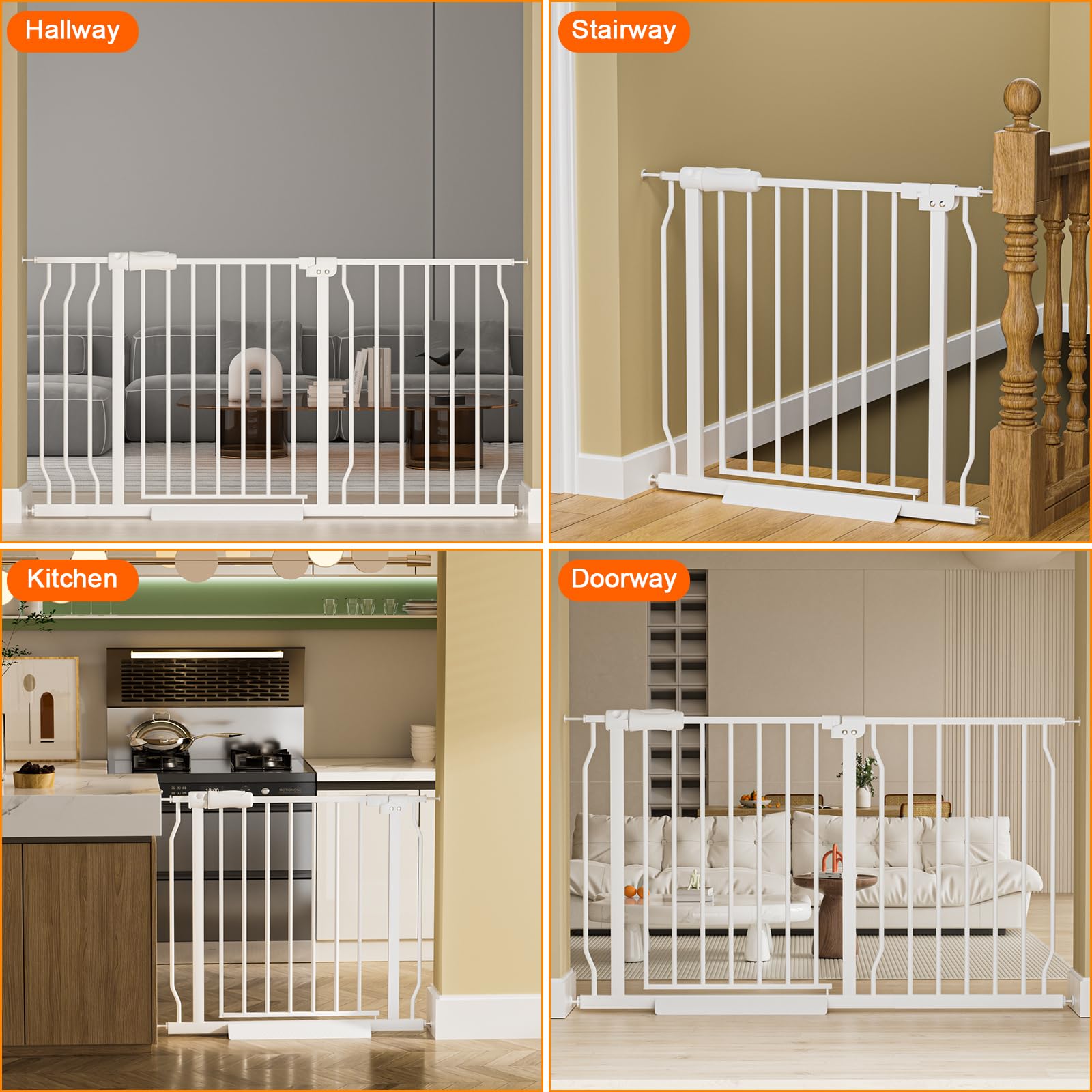 HOOOEN walk-through gate in hallway used by kids and pets