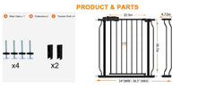 HOOOEN wide baby gate adjustable-width-34-38in fits doorways