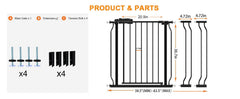 HOOOEN wide baby gate at doorway shows adjustable width for openings