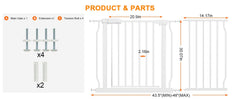 HOOOEN wide baby gate stairs installation demonstrates tool-free setup.