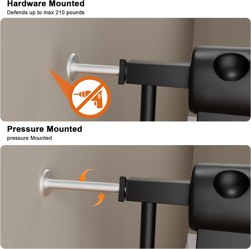 HOOOEN wide width adjusts to 86-105 inches for doorways and stairs.