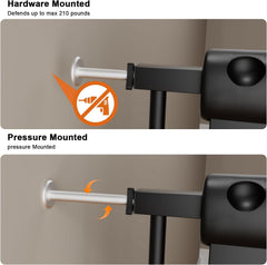HOOOEN wide width adjusts to 86-105 inches for doorways and stairs.