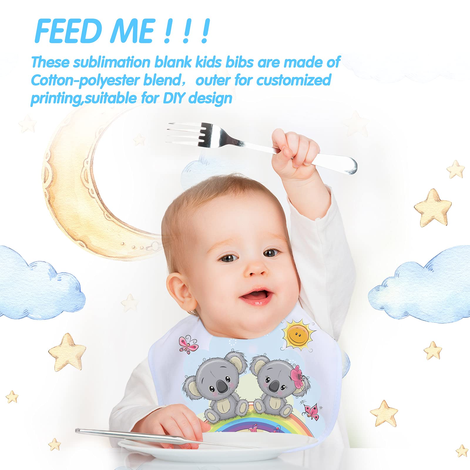 HooLing bib size 11.8x10.63 inches suitable for babies.