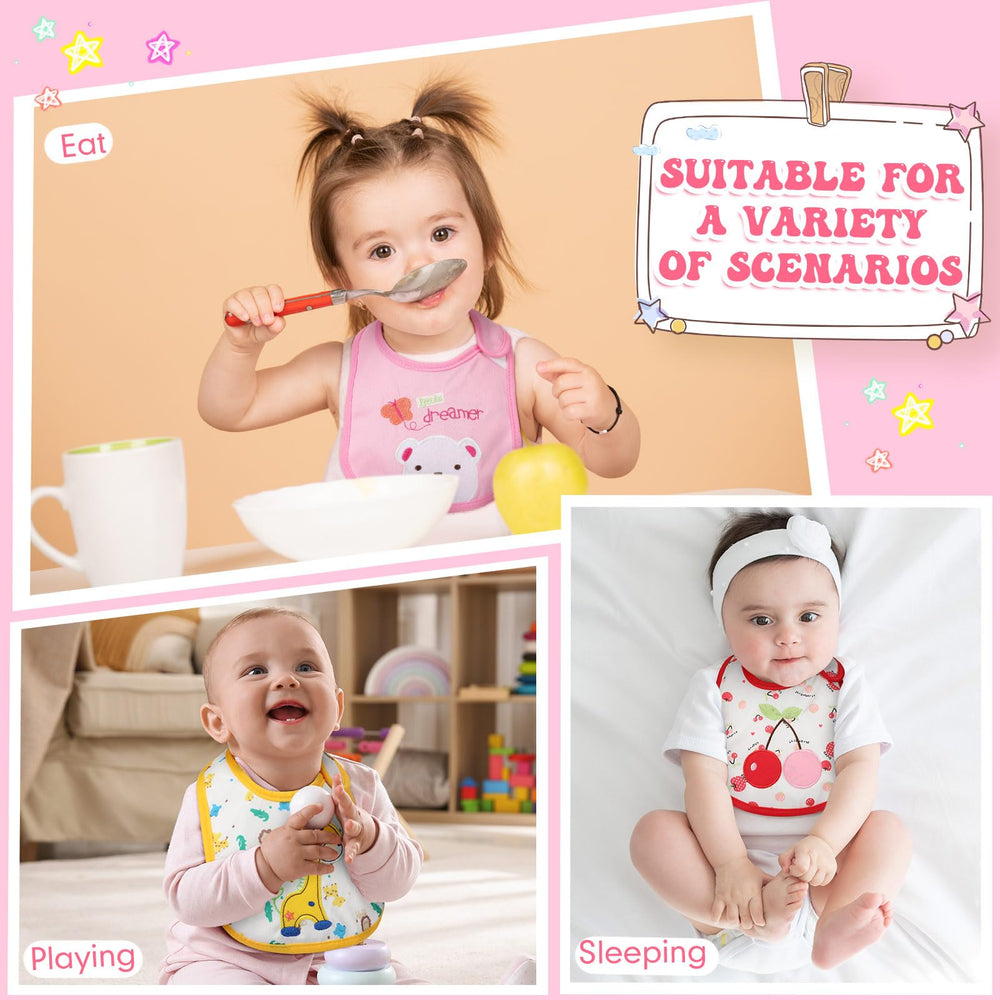 HooLing bright-patterned bibs ideal for everyday use, playdates, and travel.