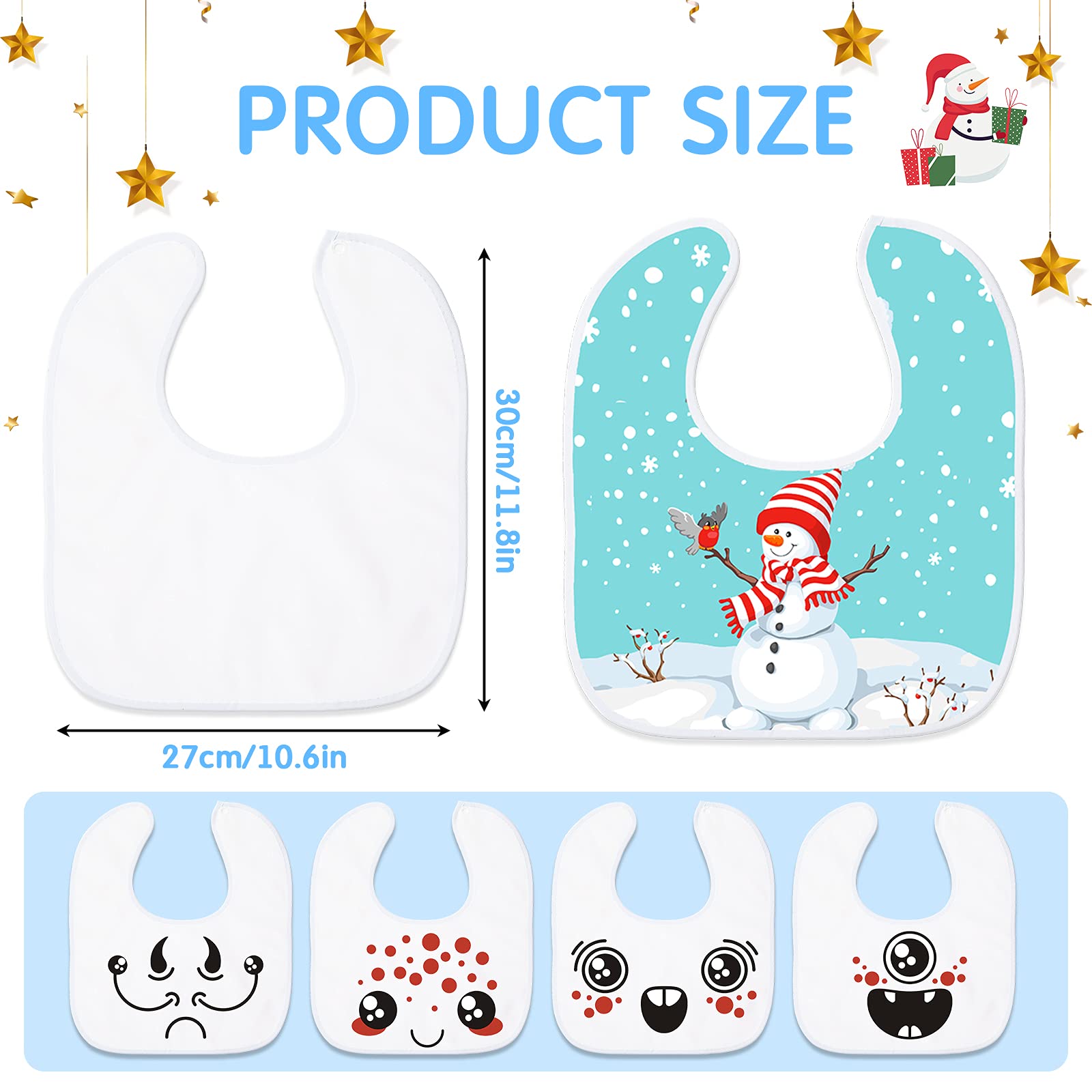 HooLing soft-edge bib in white, comfortable for babies during feeding.