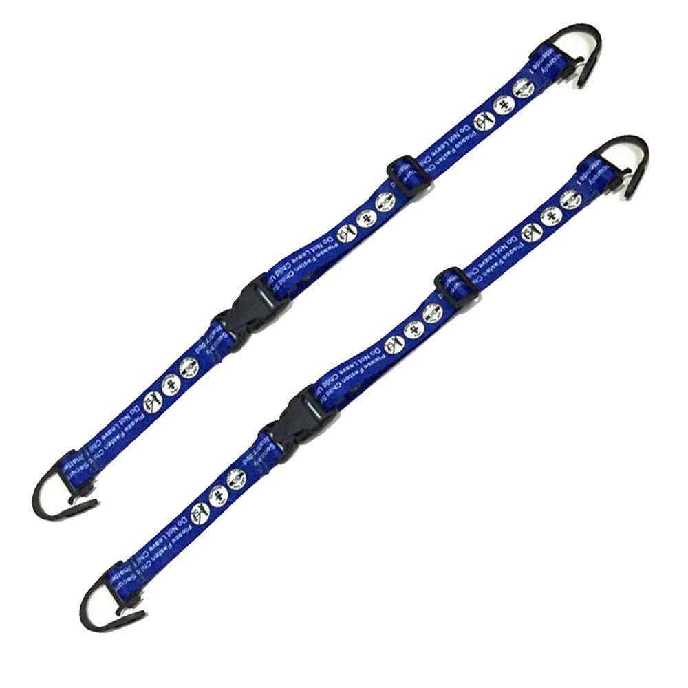 Hooshing baby safety seatbelt blue buckle secures child in cart for stable shopping.