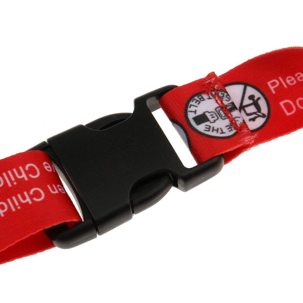 Hooshing high chair safety belt red shows secure fastening for meals