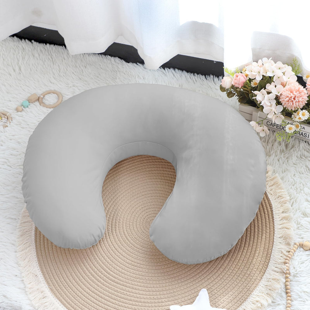 Hooyax baby grey color-swatch shows versatile baby pillow slipcover.