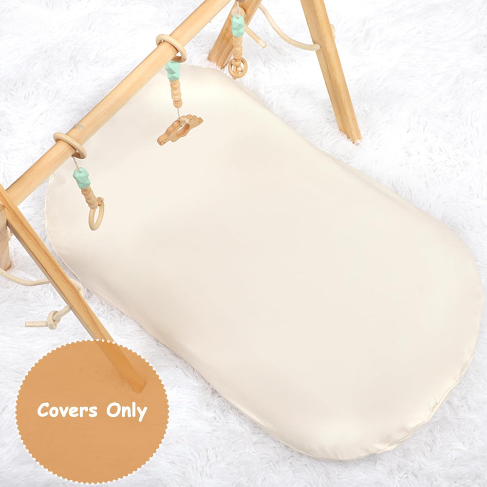 Hooyax universal-fit cover for Snuggle Me loungers demonstrates easy, secure setup.