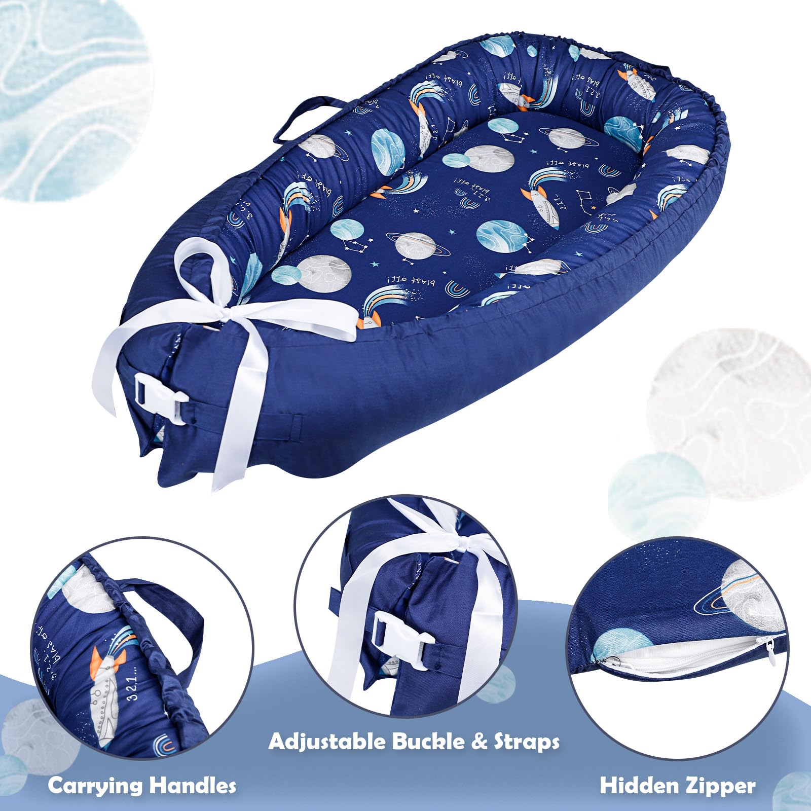 Hooyax baby lounger cover 38x24.5 inch size for most nests.