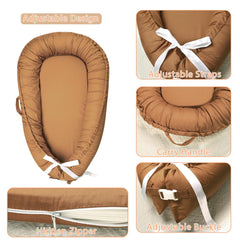 Hooyax baby lounger cover brown buckle and strap for adjustable fit