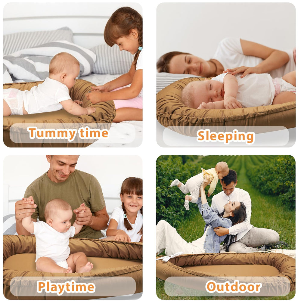 Hooyax baby lounger cover brown packaging highlighting gift-ready essential