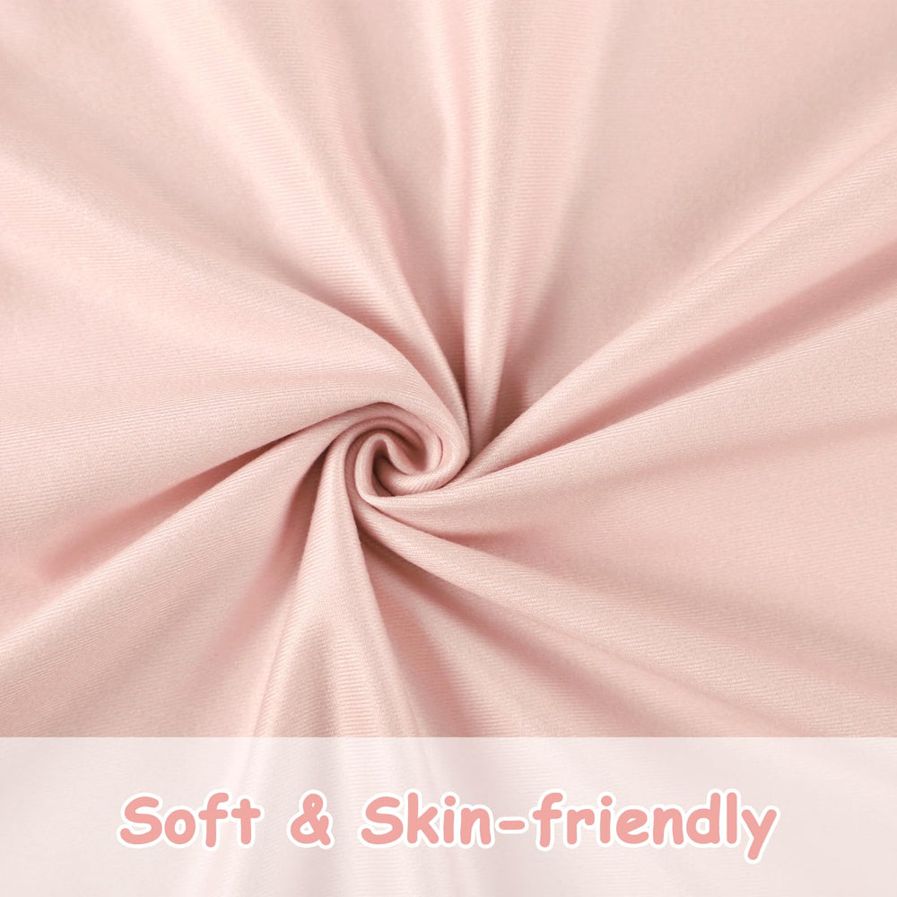 Hooyax baby lounger cover pink flower fabric closeup highlights ultra-soft, stretchable material.