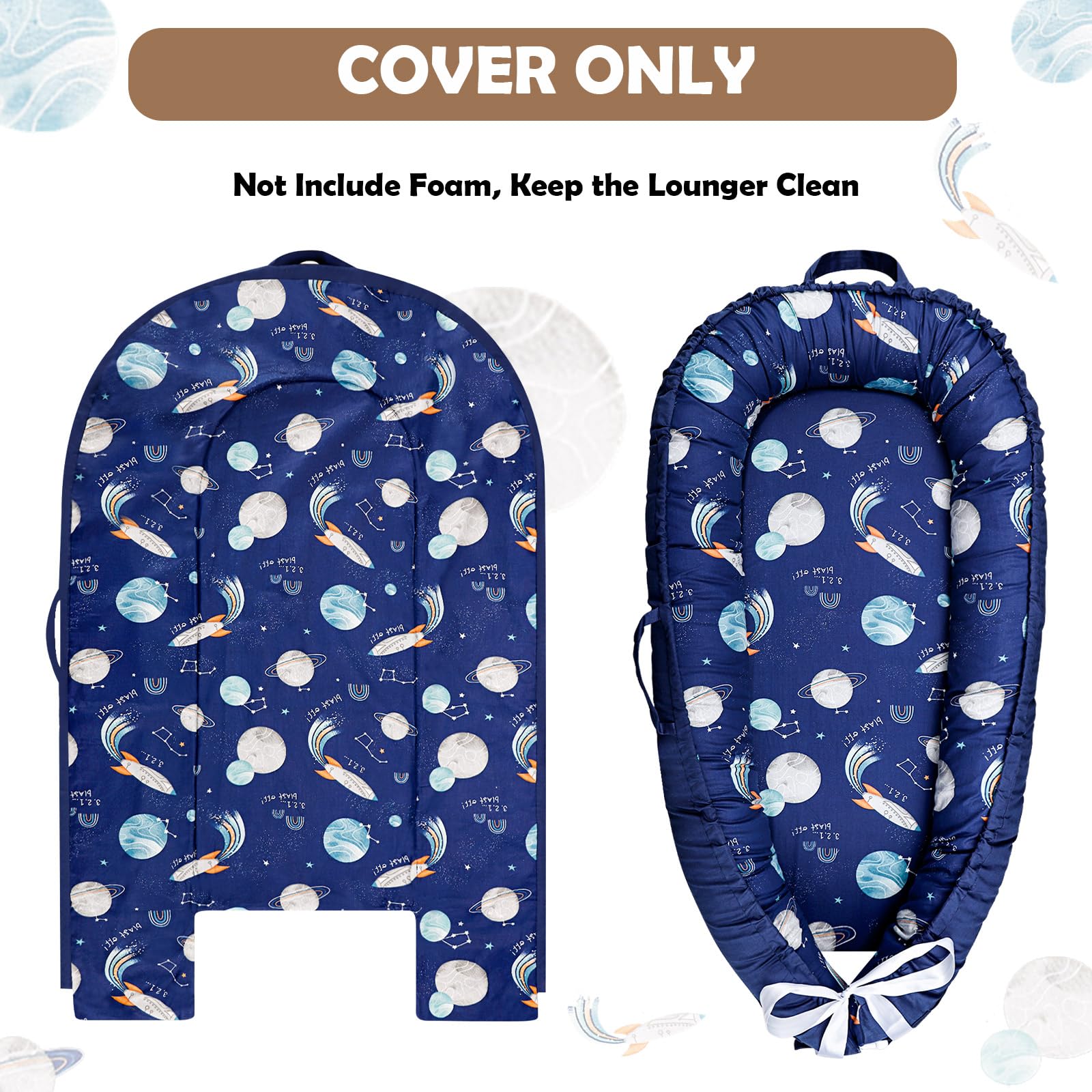 Hooyax baby lounger cover planet design fits most nests.
