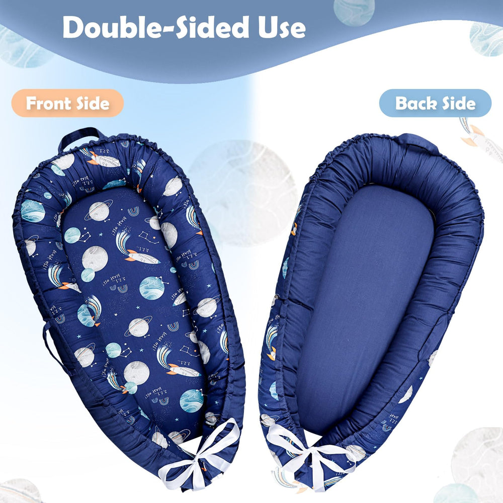 Hooyax baby lounger cover portable handles for easy transport.