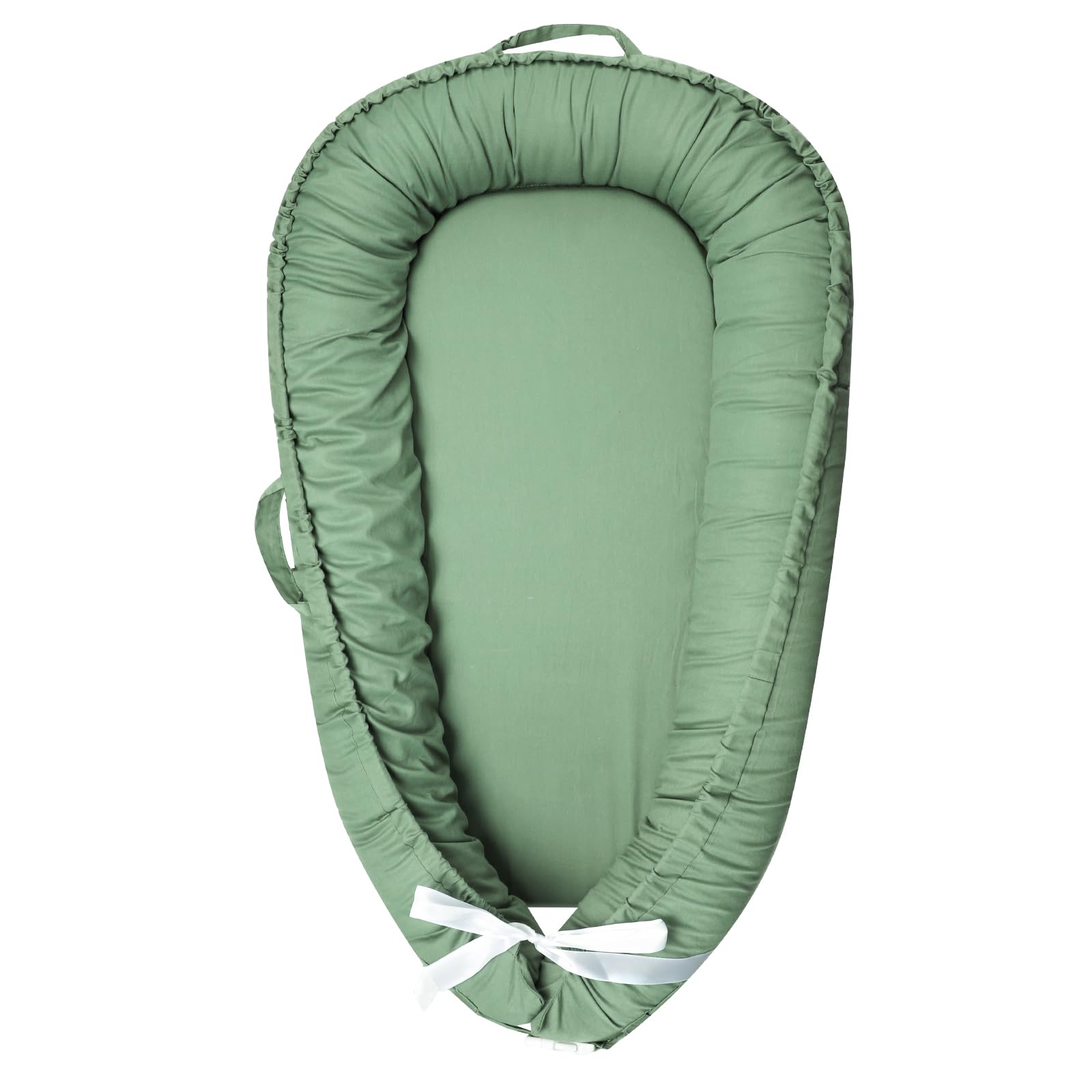Hooyax baby lounger cover in soft cotton green for gentle, skin-friendly comfort.