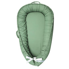 Hooyax baby lounger cover in soft cotton green for gentle, skin-friendly comfort.
