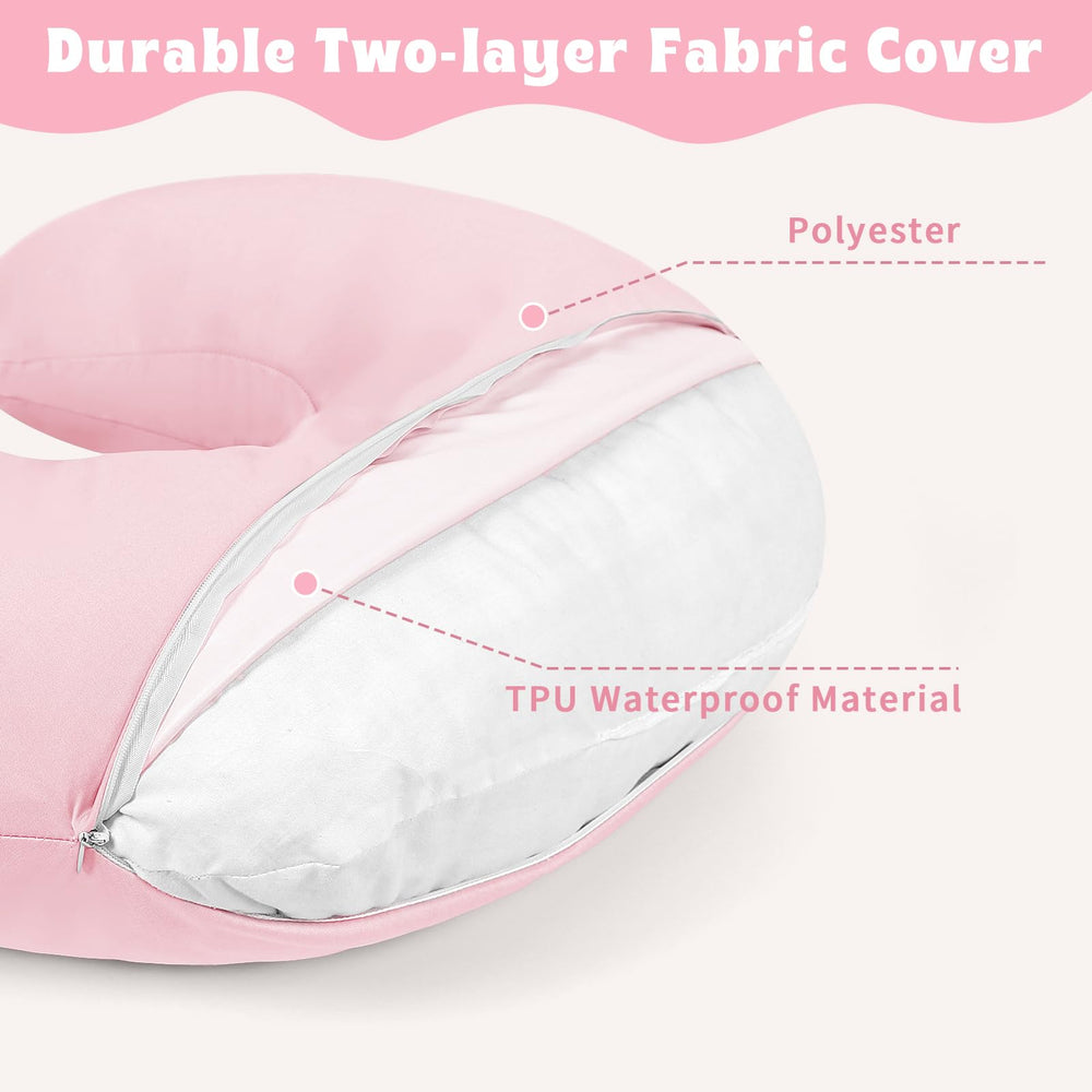 Hooyax baby nursing pillow cover pink fit on standard pillow for easy slip-ons