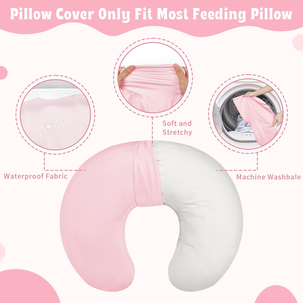 Hooyax baby nursing pillow cover pink gift-ready packaging for baby showers