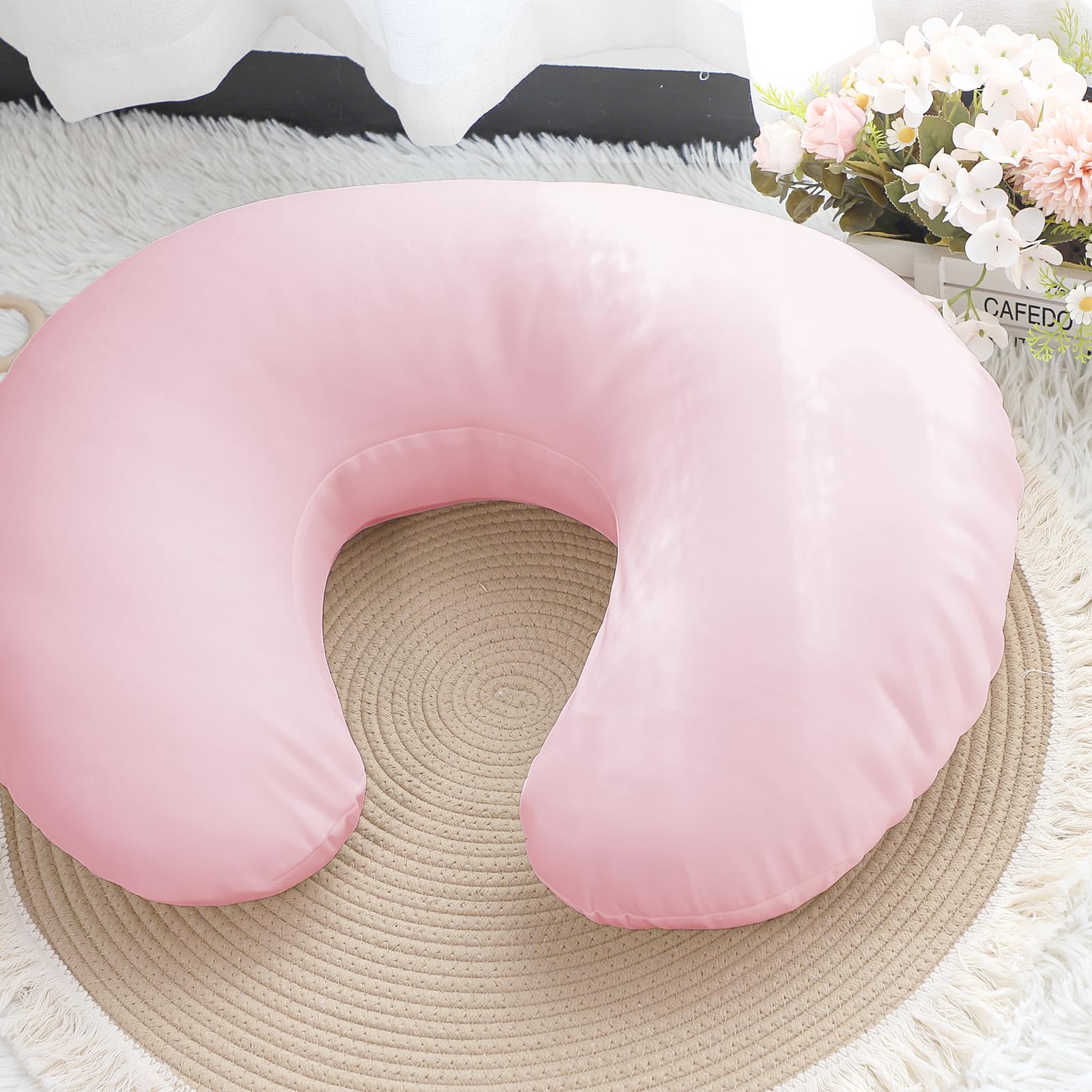 Hooyax baby nursing pillow cover pink nursery decor to brighten baby's space