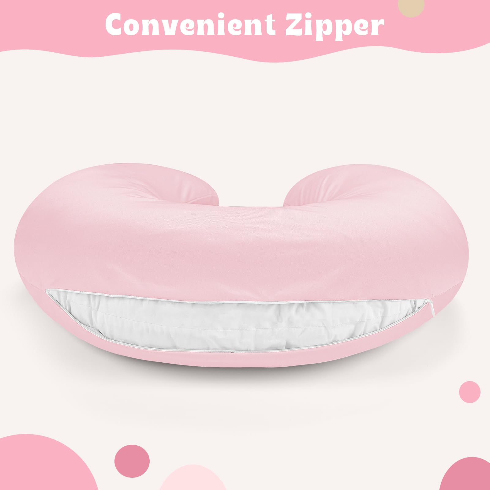 Hooyax baby nursing pillow cover pink soft stretchy fabric comfortable for feeding