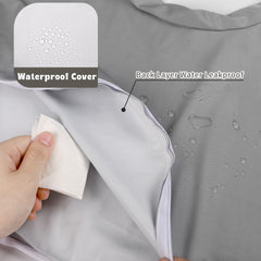 Hooyax baby perfect-fit nursing pillow cover on standard pillow demonstrates compatibility.