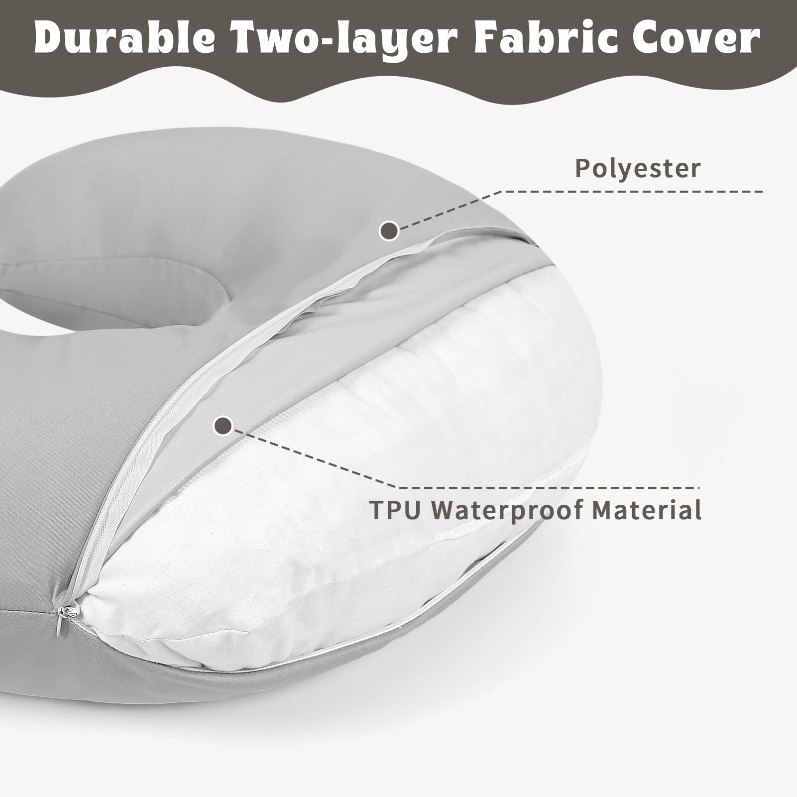 Hooyax baby stretchy soft nursing pillow cover on pillow offers snug fit.