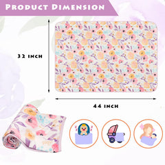 Hooyax baby swaddle blanket purple flower back pattern — double-layer reversibility for quick style changes.