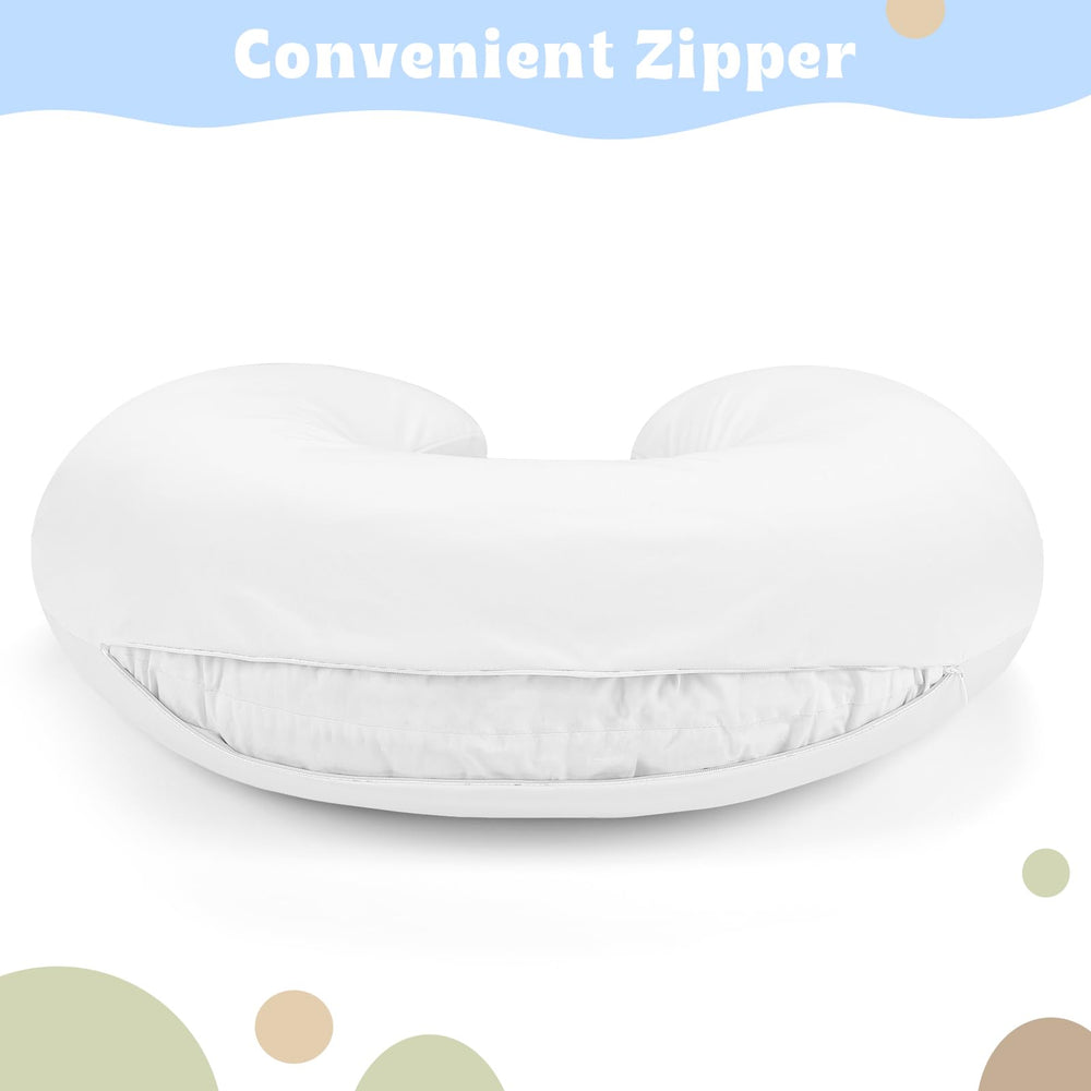 Hooyax Baby Waterproof Nursing Pillow Cover on a standard pillow fits most shapes.