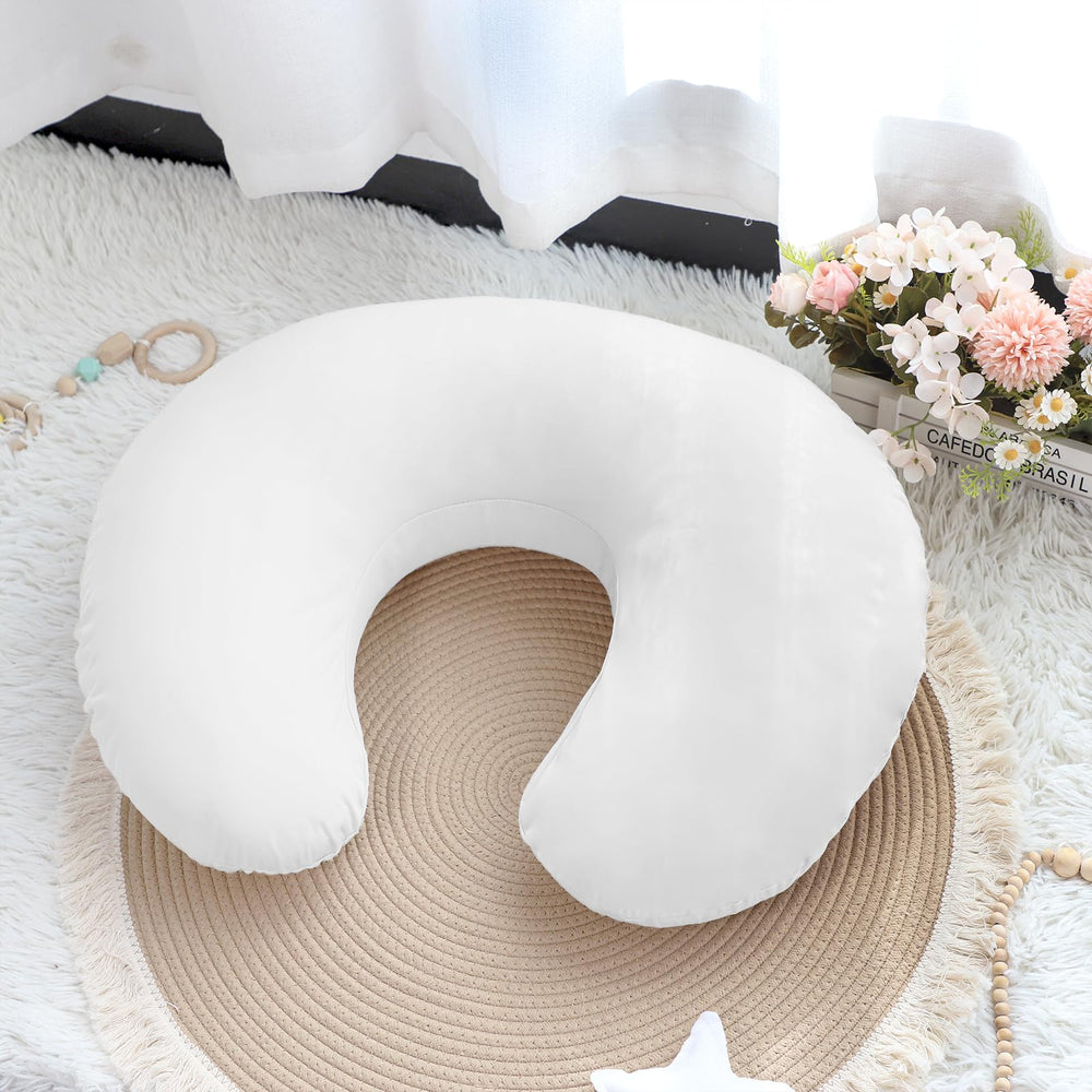 Hooyax Baby Waterproof Nursing Pillow Cover white color enhances nursery aesthetics.