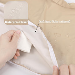 Hooyax waterproof pillow slipcover khaki demonstrates easy wipe-clean durability