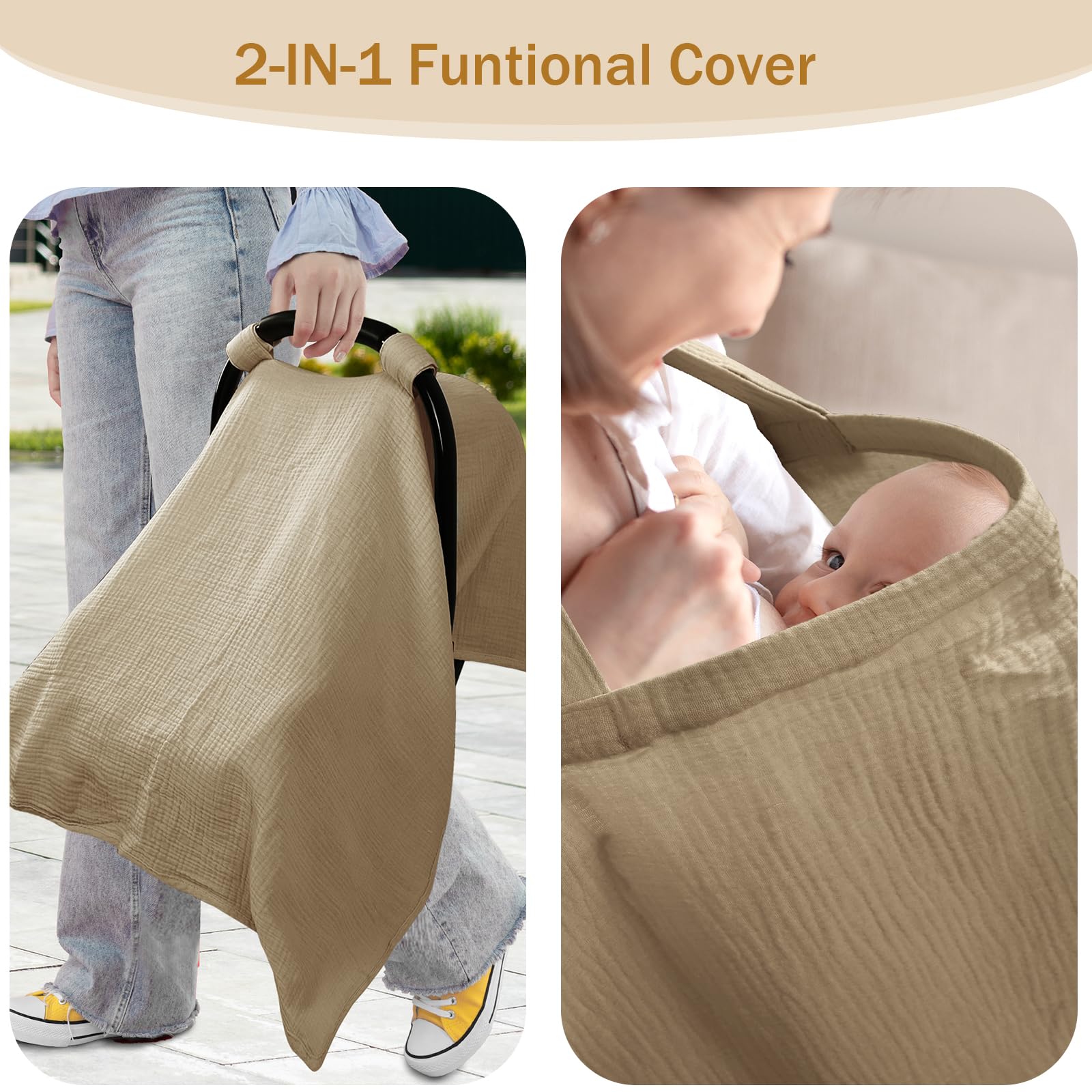 Hooyax car seat cover brown on seat offering privacy and sun protection