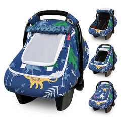 Hooyax dinosaur car seat cover showing dual zipper full coverage for all seasons