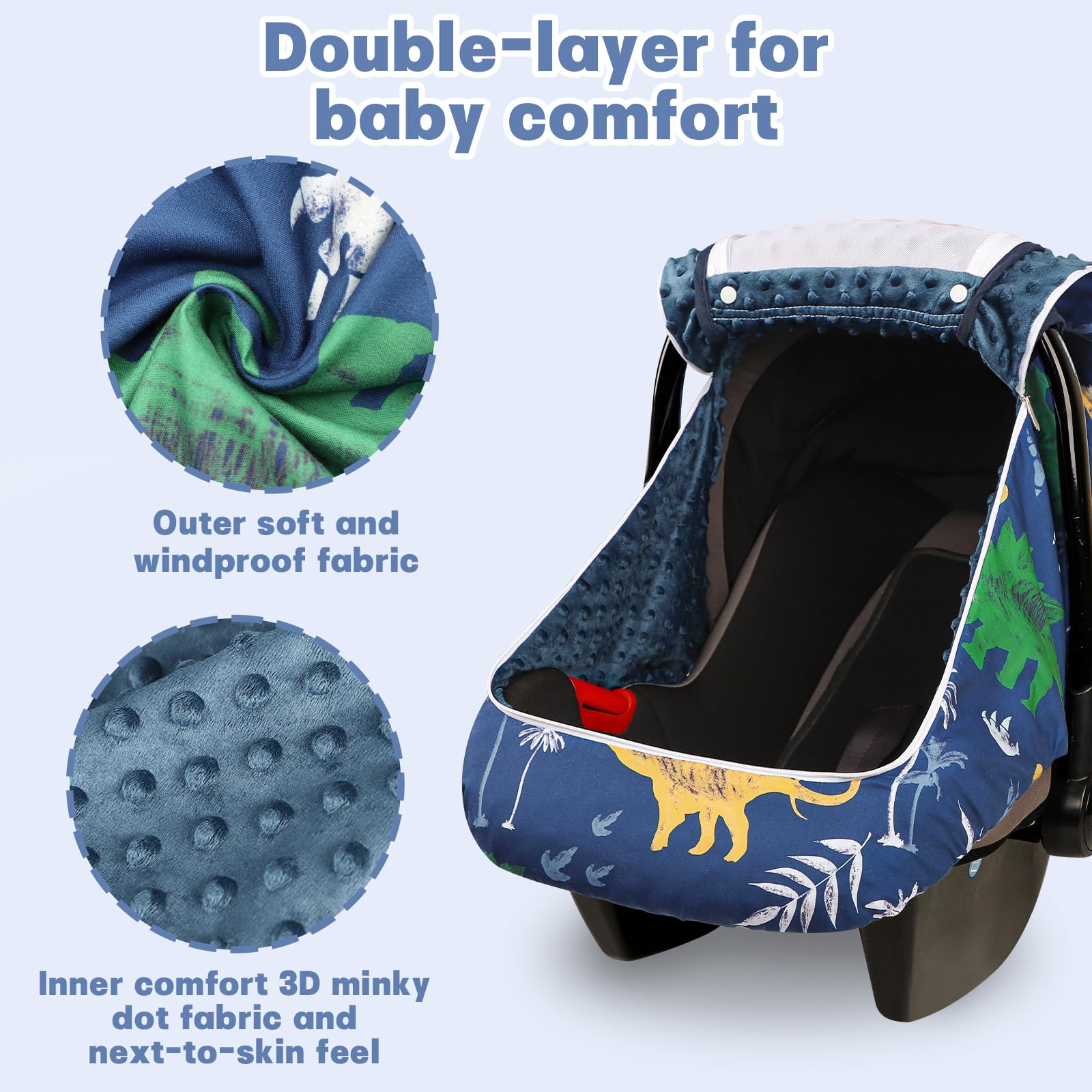 Hooyax dinosaur cover with mesh window for airflow during travel