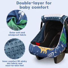 Hooyax dinosaur cover with mesh window for airflow during travel