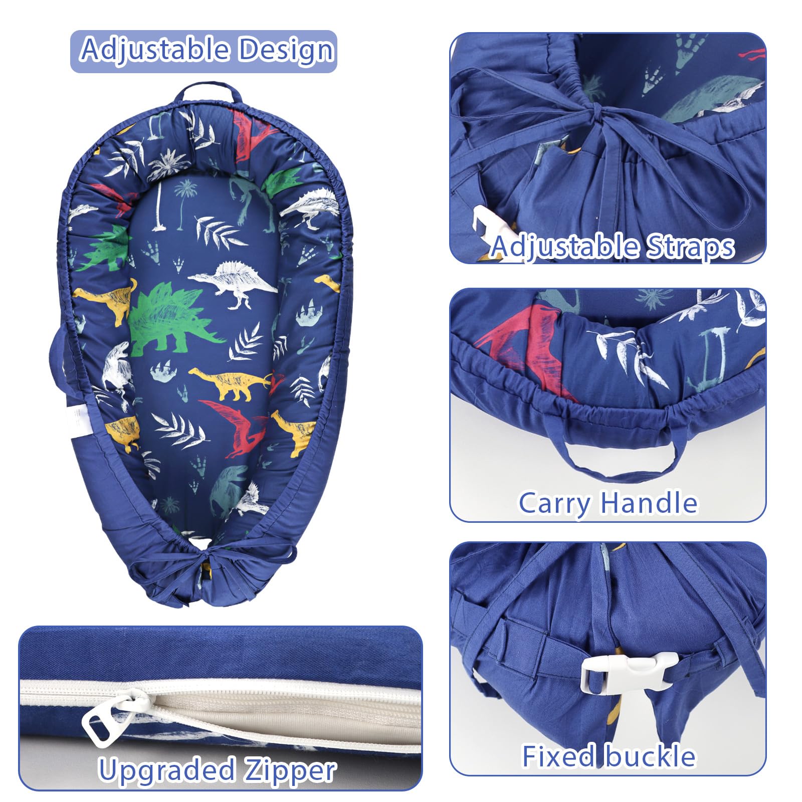 Hooyax Dinosaur lounger cover with handles for easy carrying.