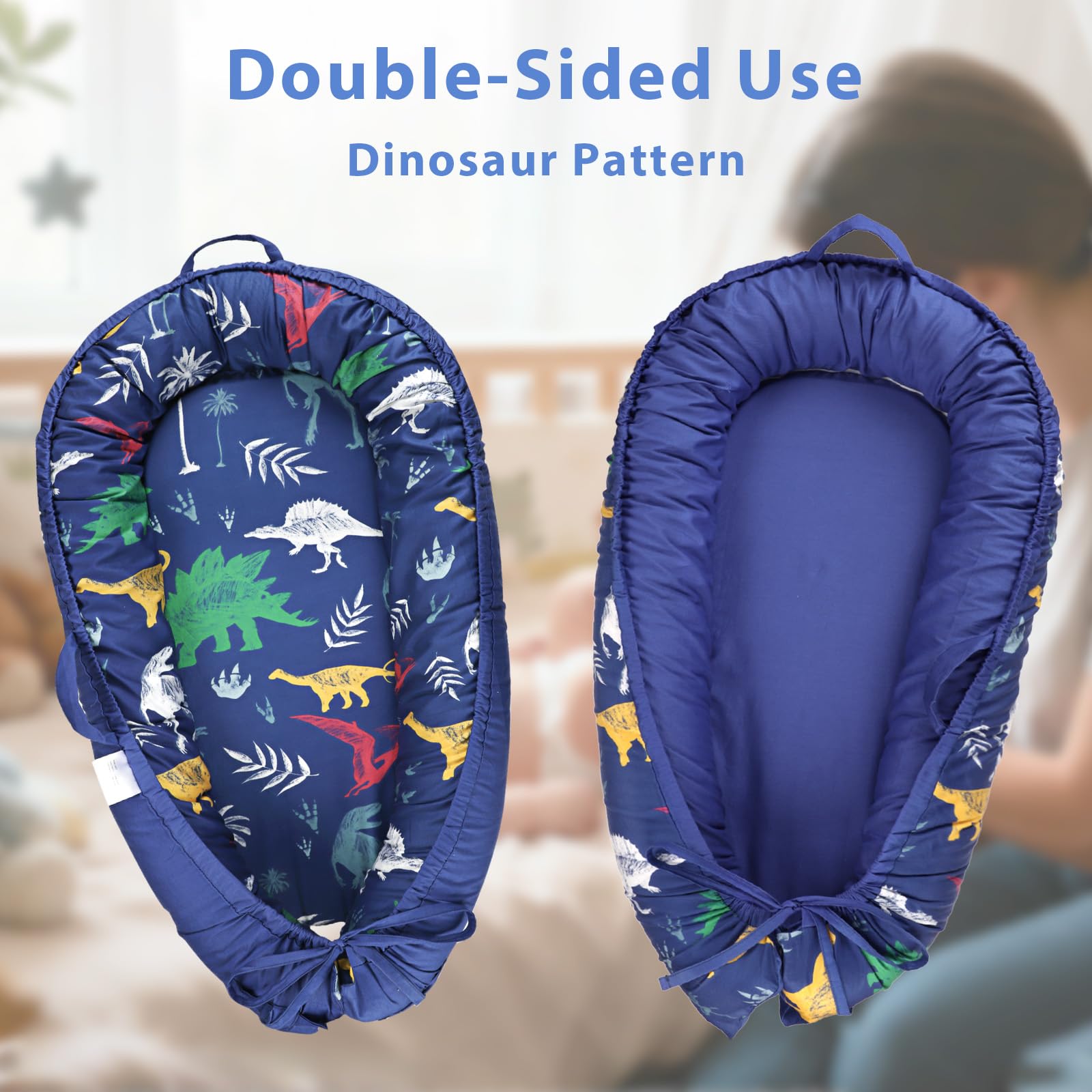 Hooyax Dinosaur lounger cover ready for tummy time and gentle play.