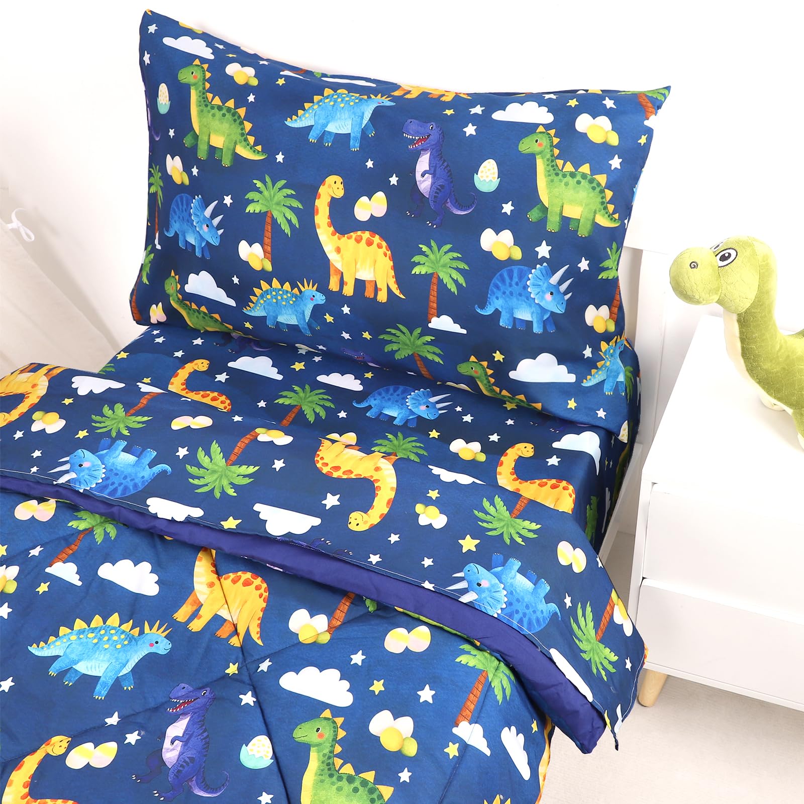Hooyax dinosaur microfiber texture demonstrates easy care and lasting softness.