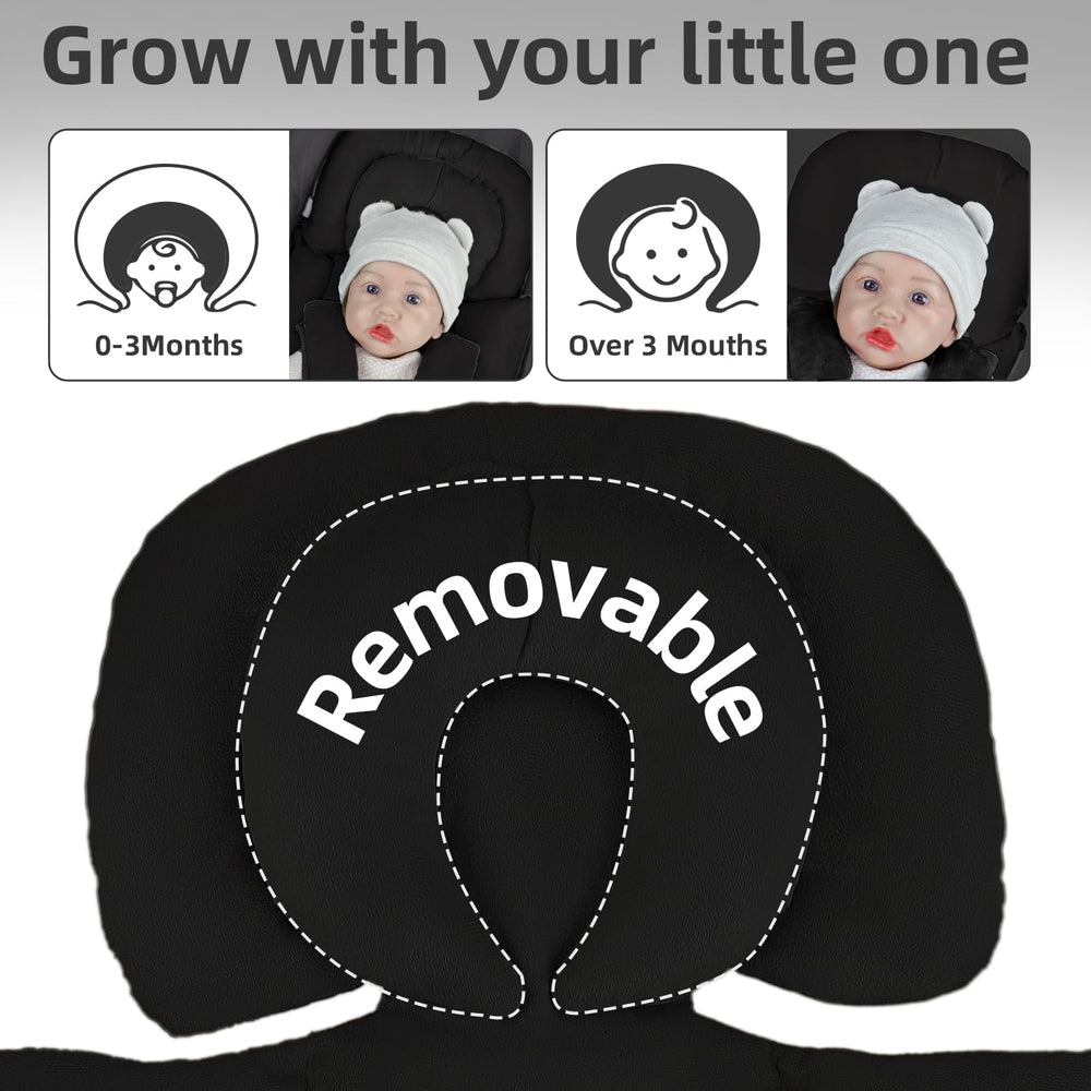 Hooyax headpiece removable showing adjustable support for growing babies during rides.