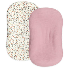 Hooyax muslin baby lounger cover 2-pack showing breathable fabric for newborn comfort