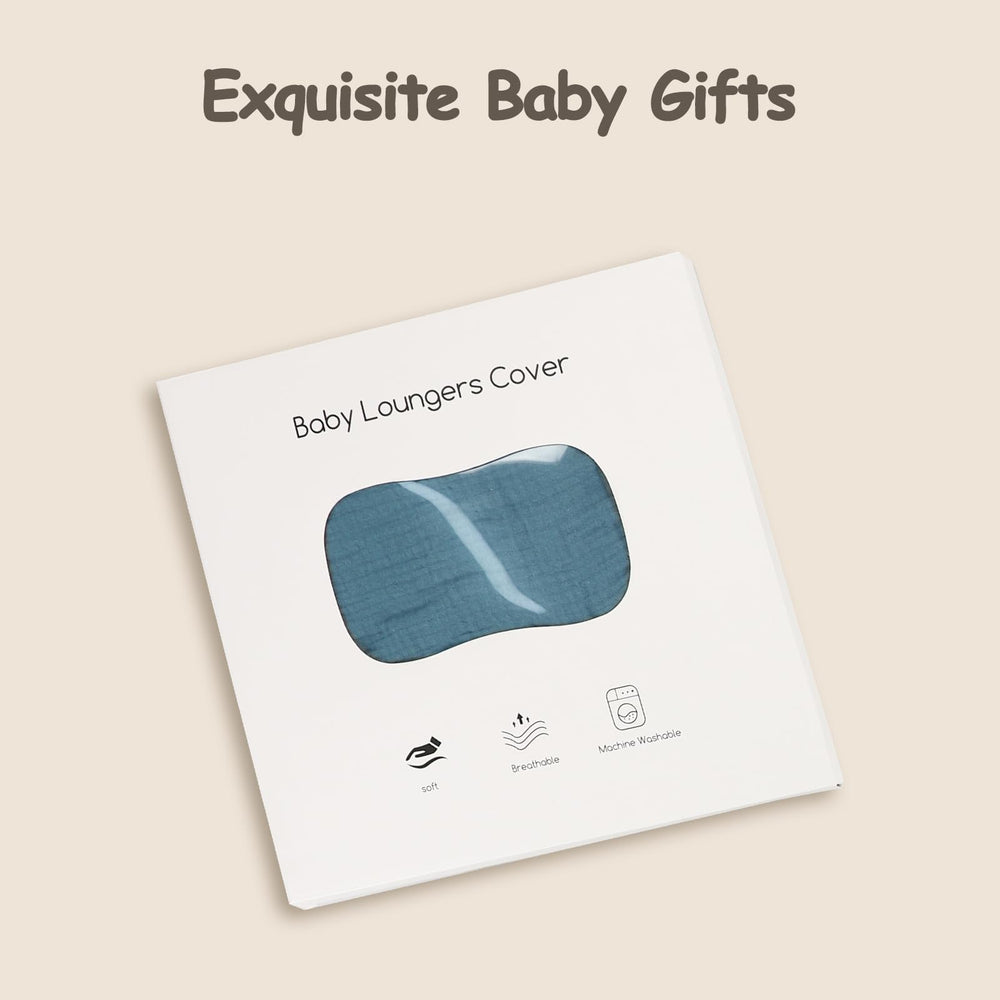 Hooyax blue slipcover features solid color ideal for baby outfits.