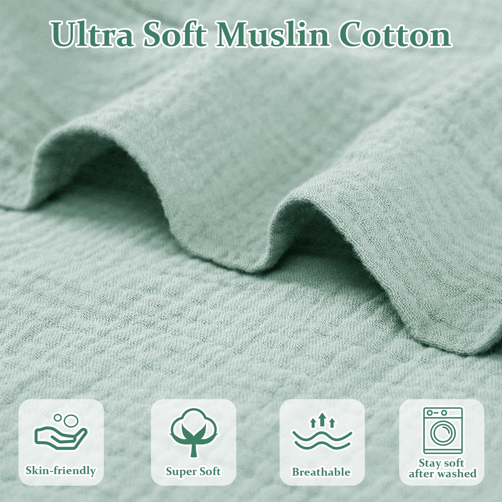 Hooyax muslin lounger cover fabric closeup emphasizes ultra-soft, skin-friendly texture.
