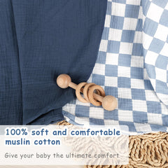 Hooyax Muslin Baby Lounger Cover close-up: breathable cotton weave with 30% more airflow