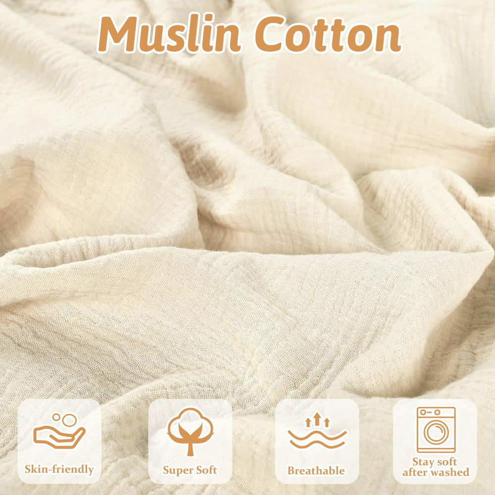 Hooyax muslin baby lounger cover cream close-up ultra-soft fabric
