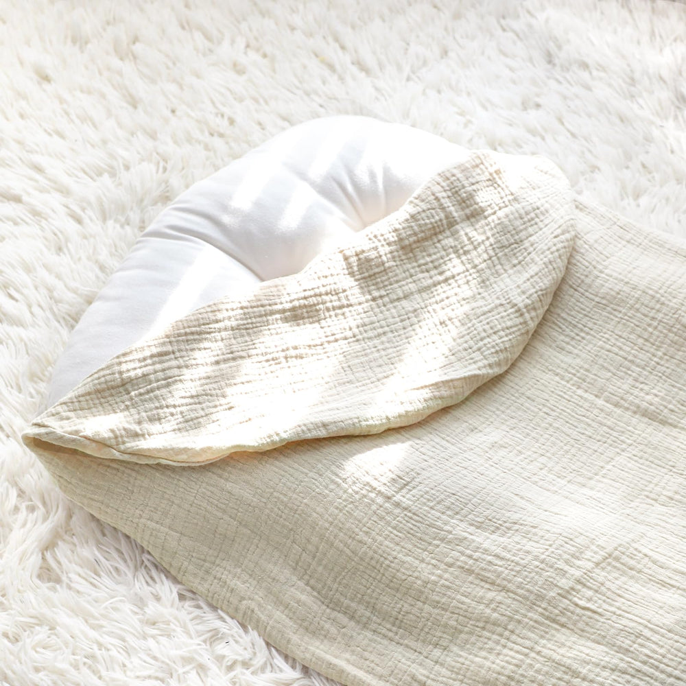 Hooyax muslin baby lounger cover cream color design for nursery