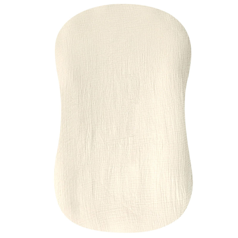 Hooyax muslin baby lounger cover cream packaged for registry and gifting