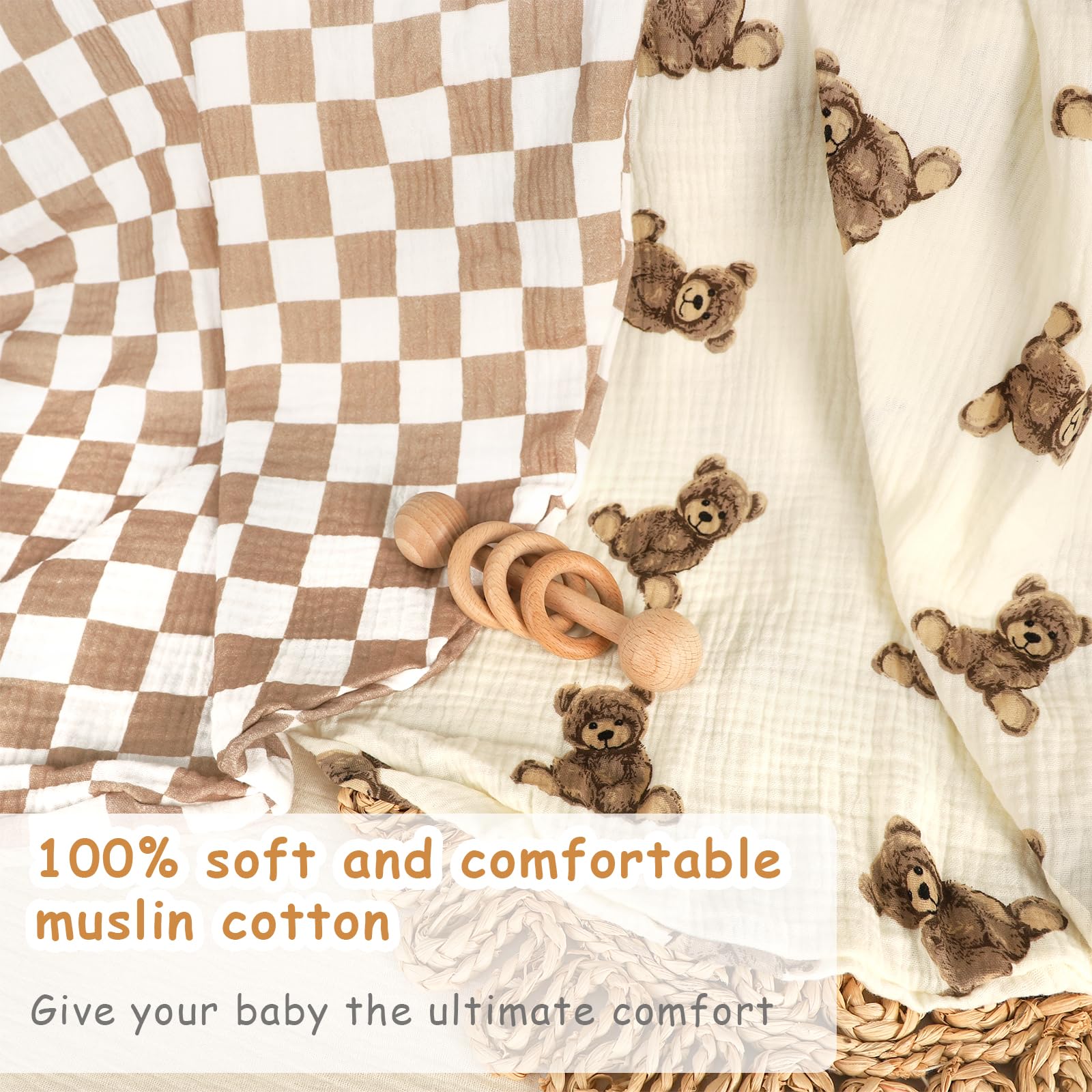 Hooyax muslin baby lounger cover envelope-closure demonstrates easy-on fit for standard loungers.