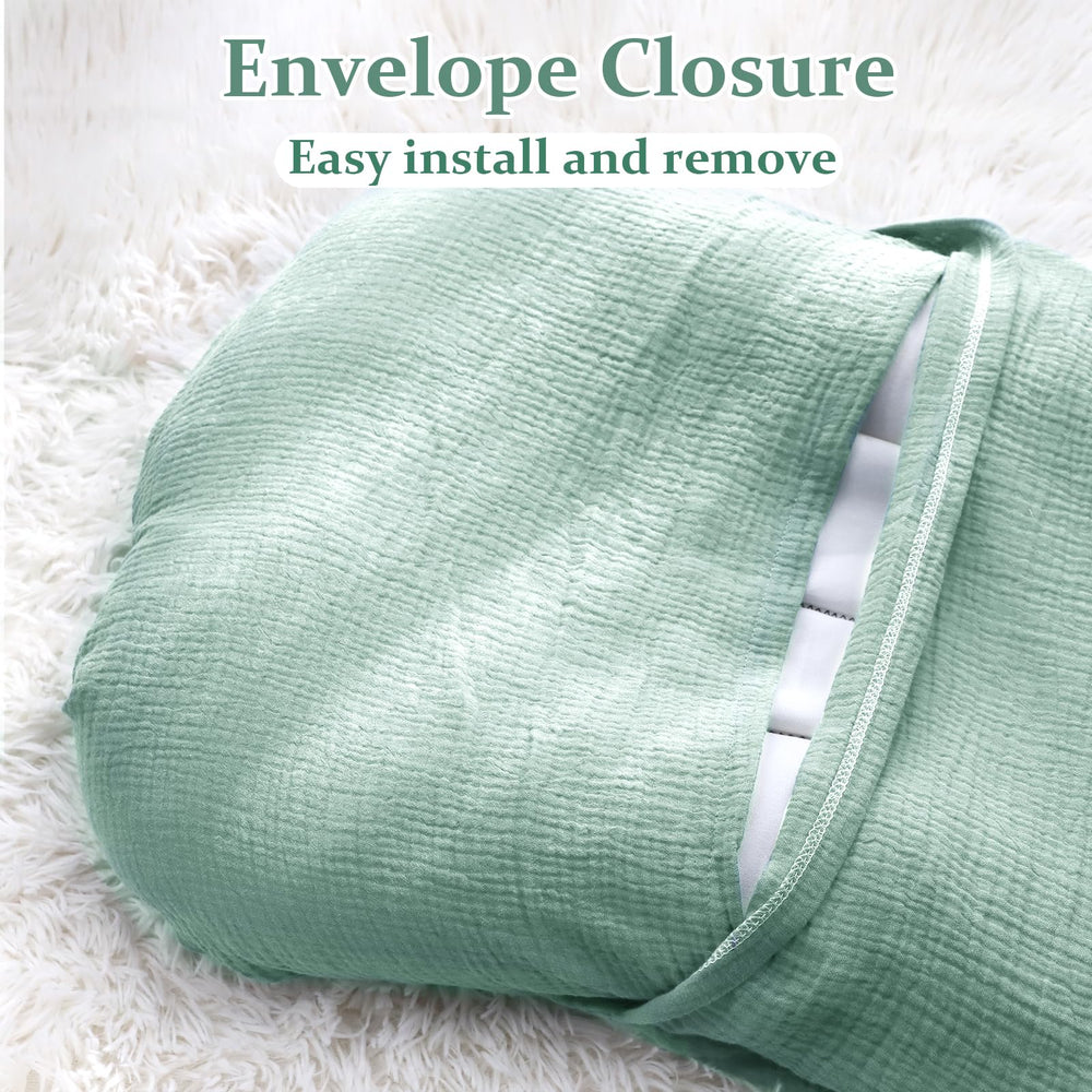 Hooyax muslin cover on dimensions shows fits most loungers 31.5 by 21.3 inches.
