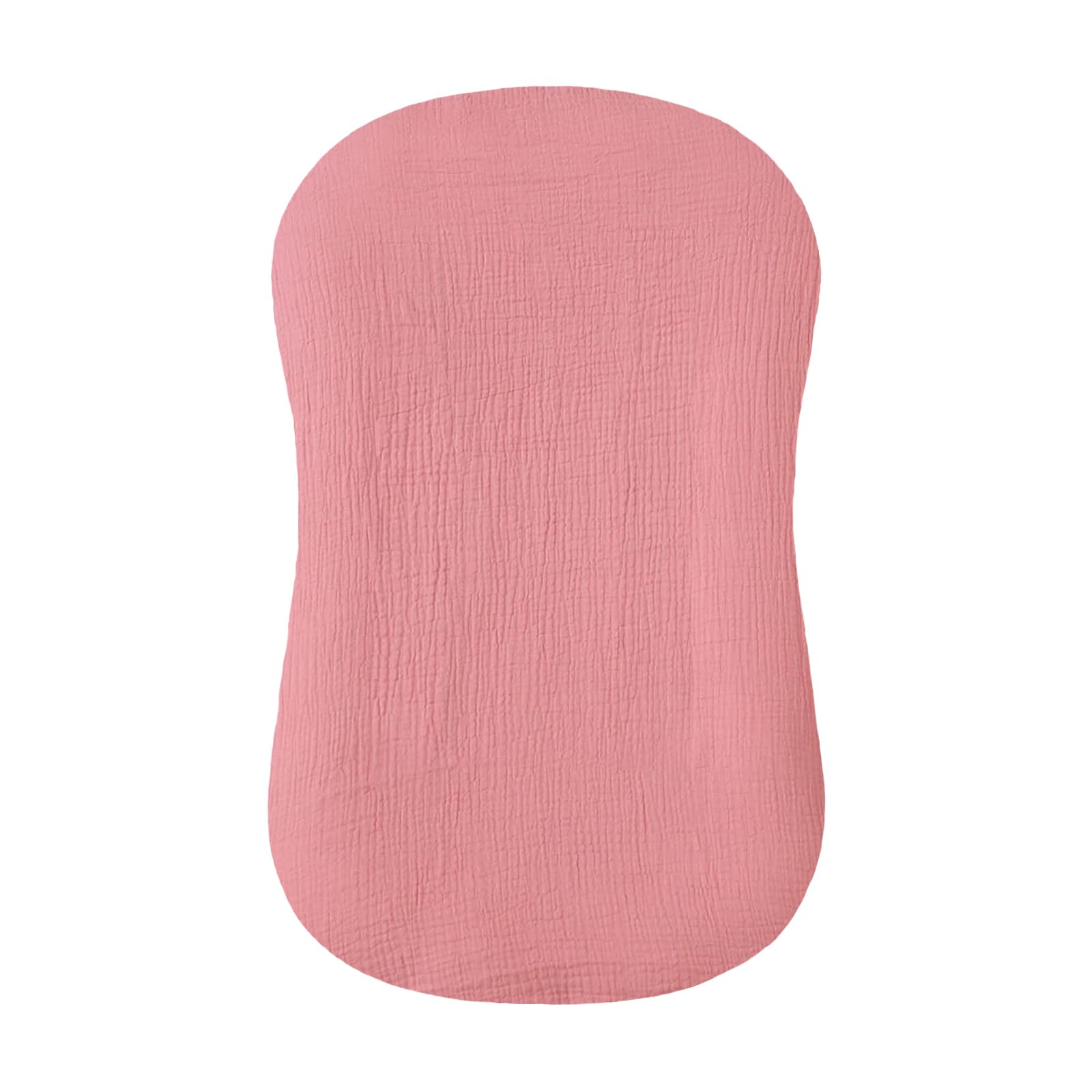 Hooyax muslin baby lounger cover flesh pink close-up shows breathable fabric for newborn comfort